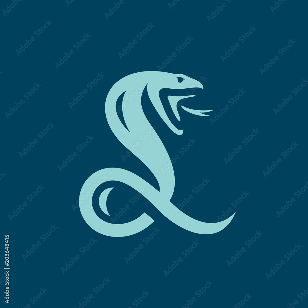 Fototapeta premium Snake. Sign of the letter L.