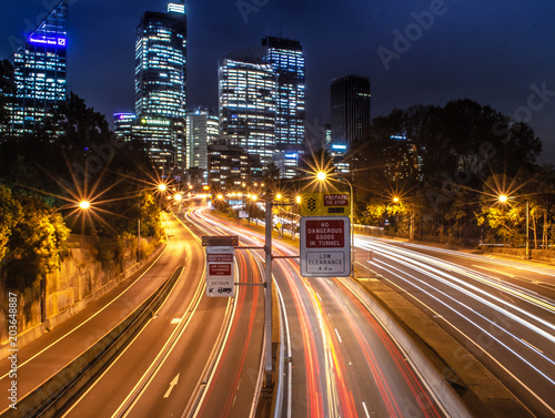 Photography car's lights trail
