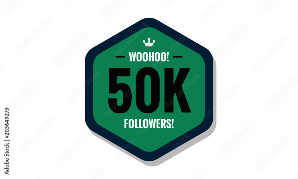 Woohoo 50K Followers Sticker for Social Media Page or Profile Post Woohoo 50K Followers Sticker for Social Media Page or Profile Post