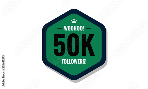  Woohoo 50K Followers Sticker for Social Media Page or Profile Post