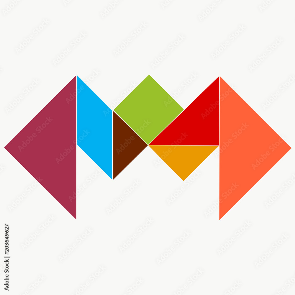 Crab from pieces of puzzle tangram Crab from pieces of puzzle tangram
