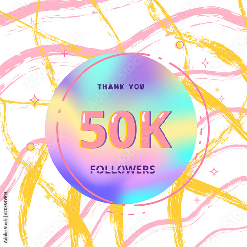 50K followers thank you. Vector illustration.