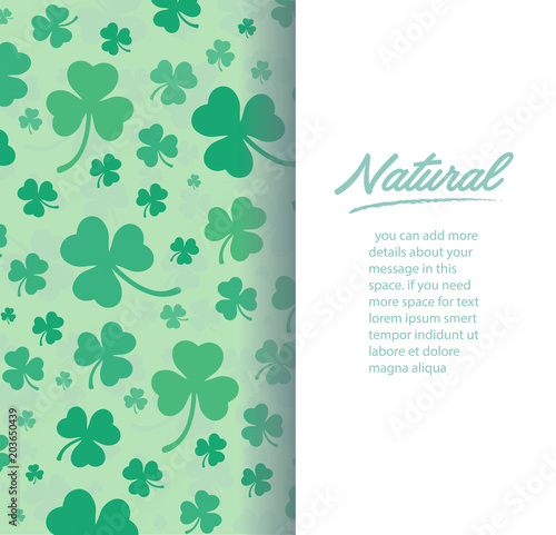 cute green clover leaf background vector illustration