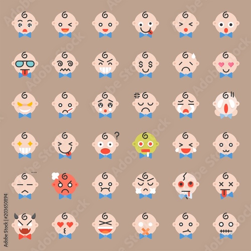Baby emoticon , flat icon