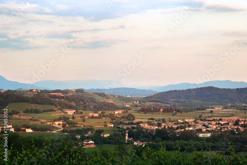 beautiful italian landscape, panoramic view from Rosazzo, Udine