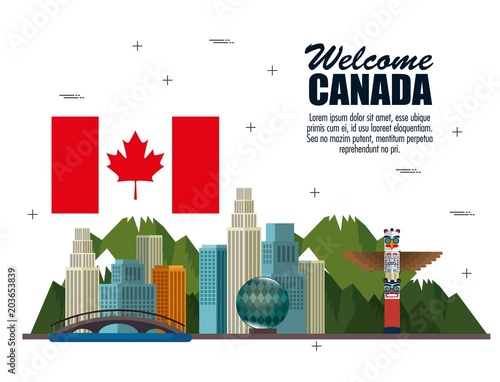 canadian culture set icons vector illustration design
