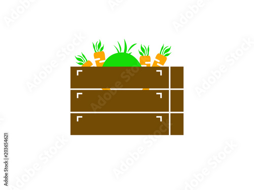  Fresh vegetables in wooden box