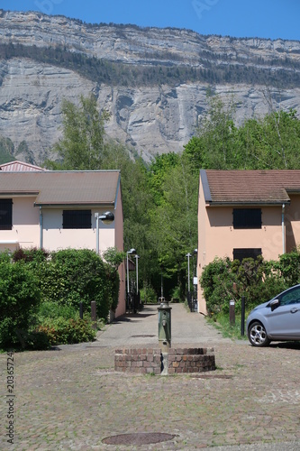 Small fountain in a narrow street