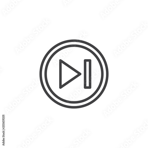 Next track outline icon. linear style sign for mobile concept and web design. Forward button simple line vector icon. Symbol, logo illustration. Pixel perfect vector graphics