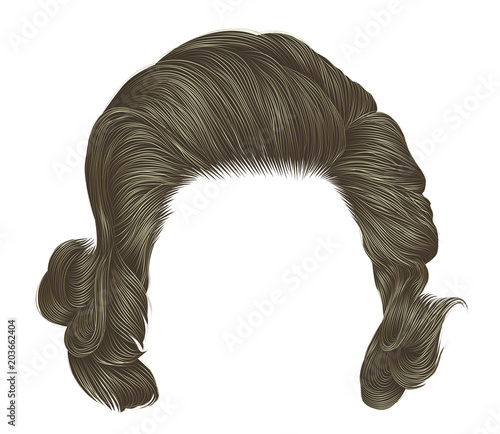 trendy  woman curly hairs blond color . 
medium length . beauty style . realistic  3d .

