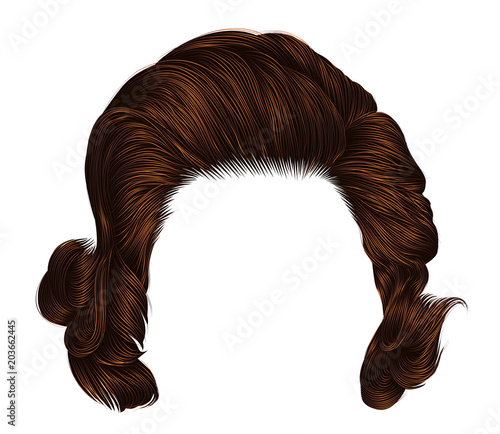 trendy  woman curly
ginger color . 
medium length . beauty style . realistic  3d .