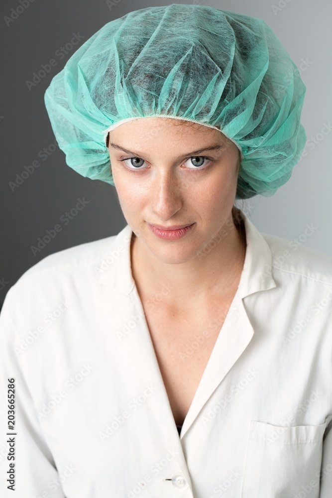 Intense look of biologist researcher Intense look of biologist researcher