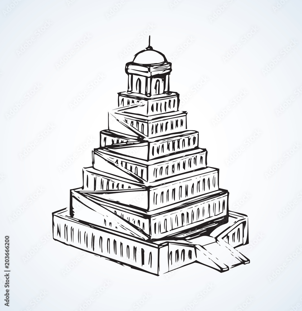 Tower of Babel. Vector drawing Tower of Babel. Vector drawing