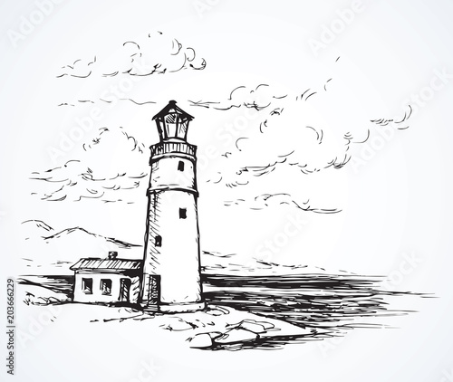 Lighthouse. Vector drawing