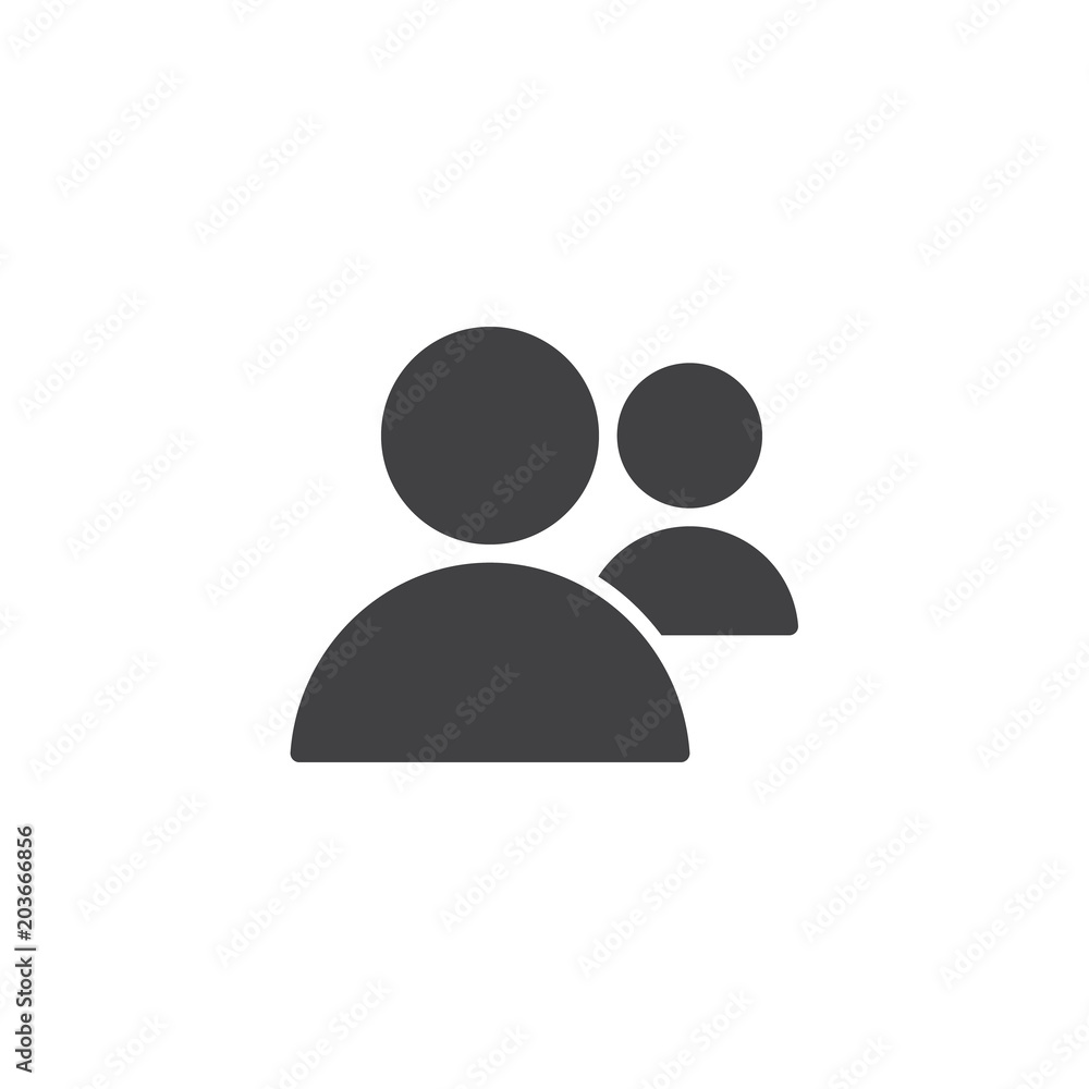 Two users vector icon. filled flat sign for mobile concept and web design. Friends solid icon. Symbol, logo illustration. Pixel perfect vector graphics Two users vector icon. filled flat sign for mobile concept and web design. Friends solid icon. Symbol, logo illustration. Pixel perfect vector graphics