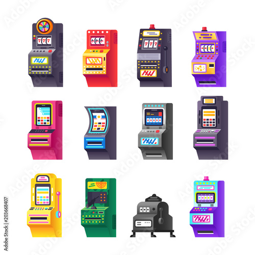 Set slot machine, electronic virtual game with making points, bonuses.