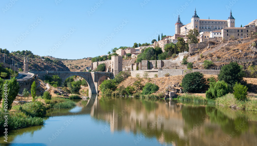 View of Toledo with Alcazar of Toledo and the Tagus