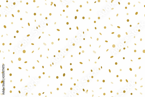 Seamless pattern of Golden confetti isolated on white background