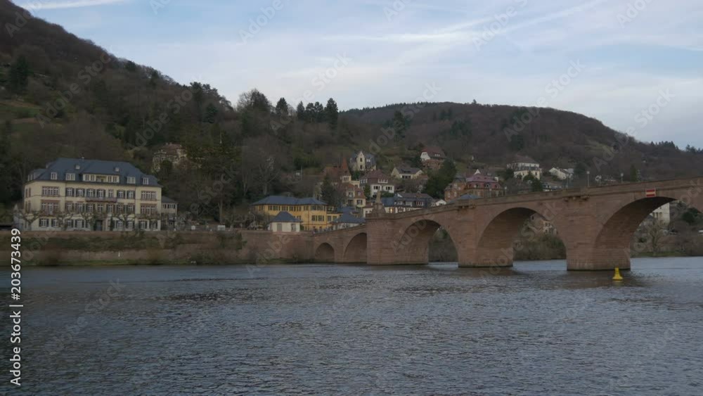 Old Bridge over Neckar river in Heidelberg