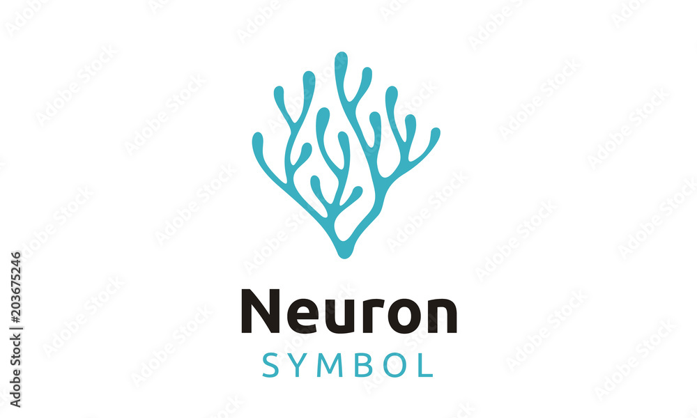 Neuron Nerve Cell or Coral Seaweed logo design inspiration Neuron Nerve Cell or Coral Seaweed logo design inspiration