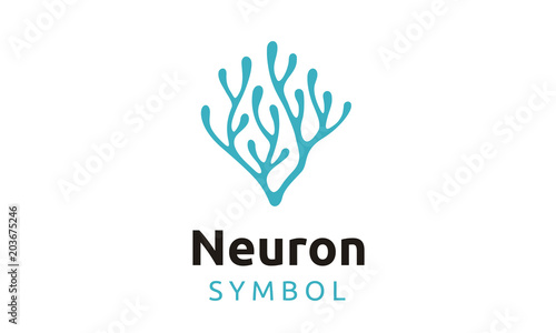 Neuron Nerve Cell or Coral Seaweed logo design inspiration