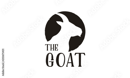 Rustic Goat Head Horns Silhouette logo design inspiration