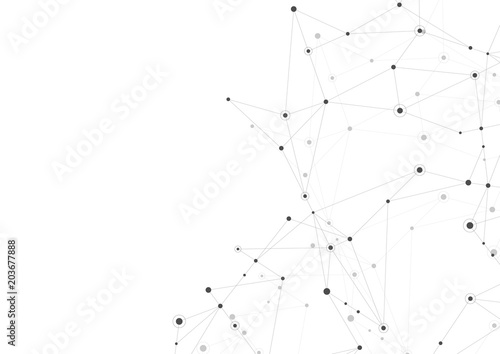 Abstract connection background with lines and dots. Geometric network connection