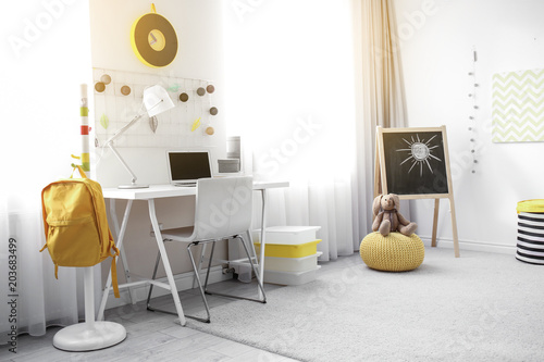 Modern room interior with w...