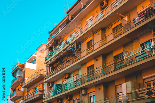 typical mediterranean apartment building on a sunny day