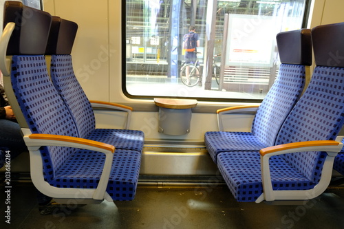 blue train seats