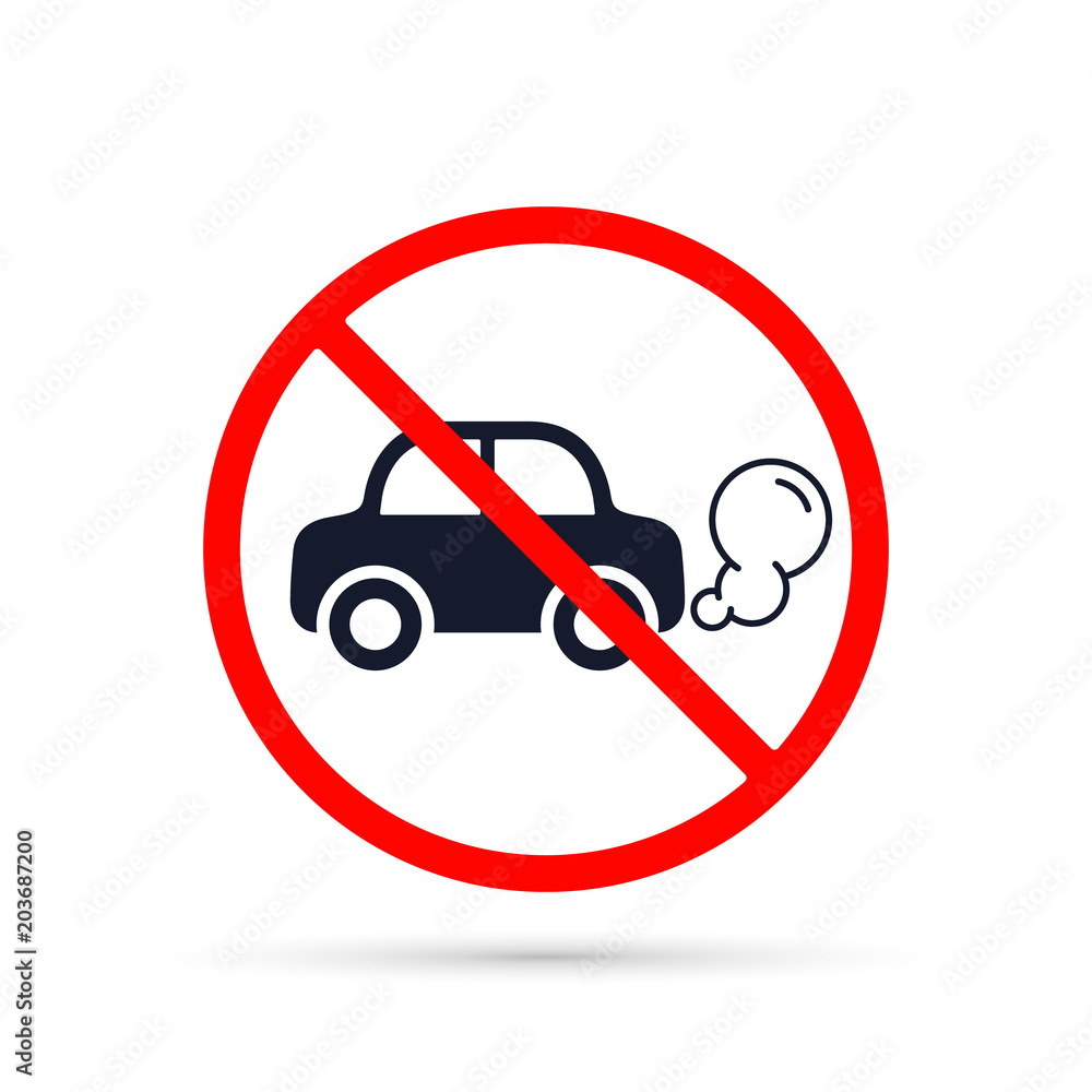 No idling or idle reduction transport sign on white background. vector isolated illustration No idling or idle reduction transport sign on white background. vector isolated illustration