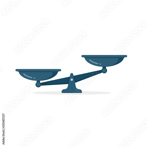 Scales Icon, Scale Vector isolated color flat symbol on white background