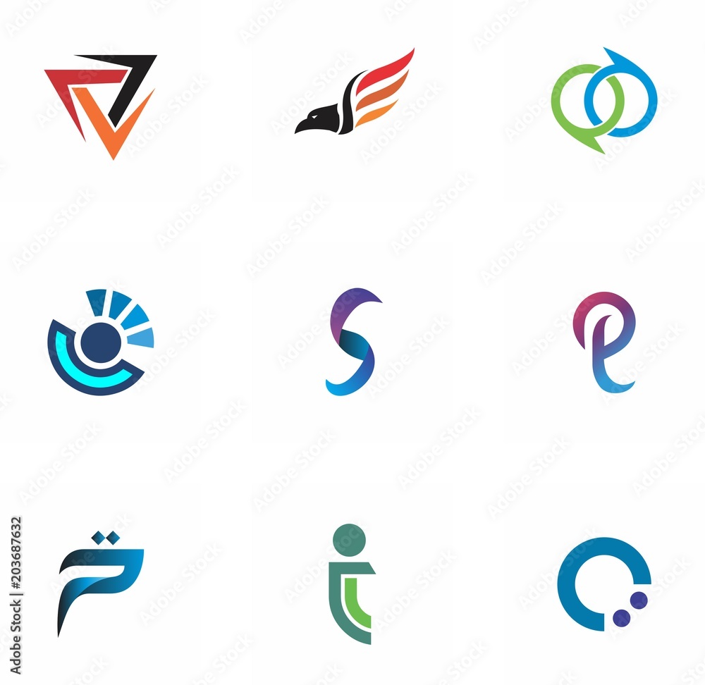 logo set design for element, geometric, website, and identity logo set design for element, geometric, website, and identity