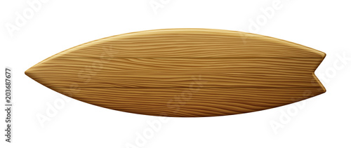 Clean Wooden Surfboard