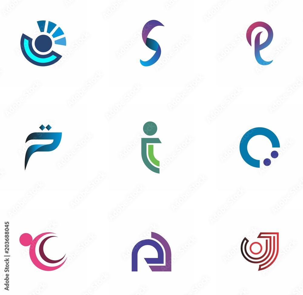 logo set design for business, symbol, abstract and decoration logo set design for business, symbol, abstract and decoration