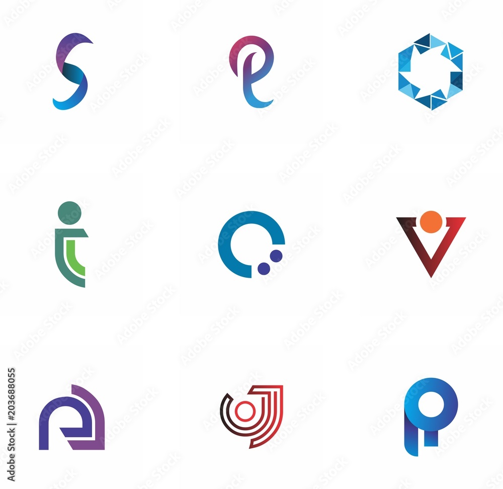 logo set design for business, symbol, abstract and decoration logo set design for business, symbol, abstract and decoration