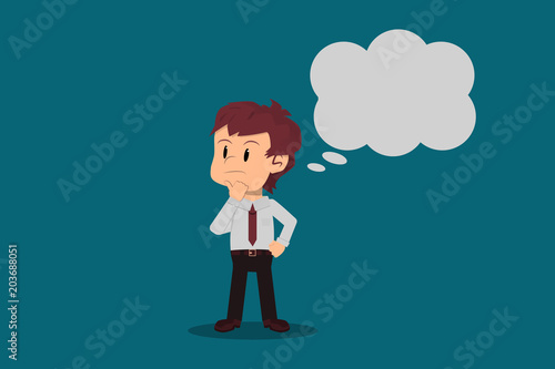 Wallpaper Mural An office man thinks deeply. Blank space to fill. Torontodigital.ca