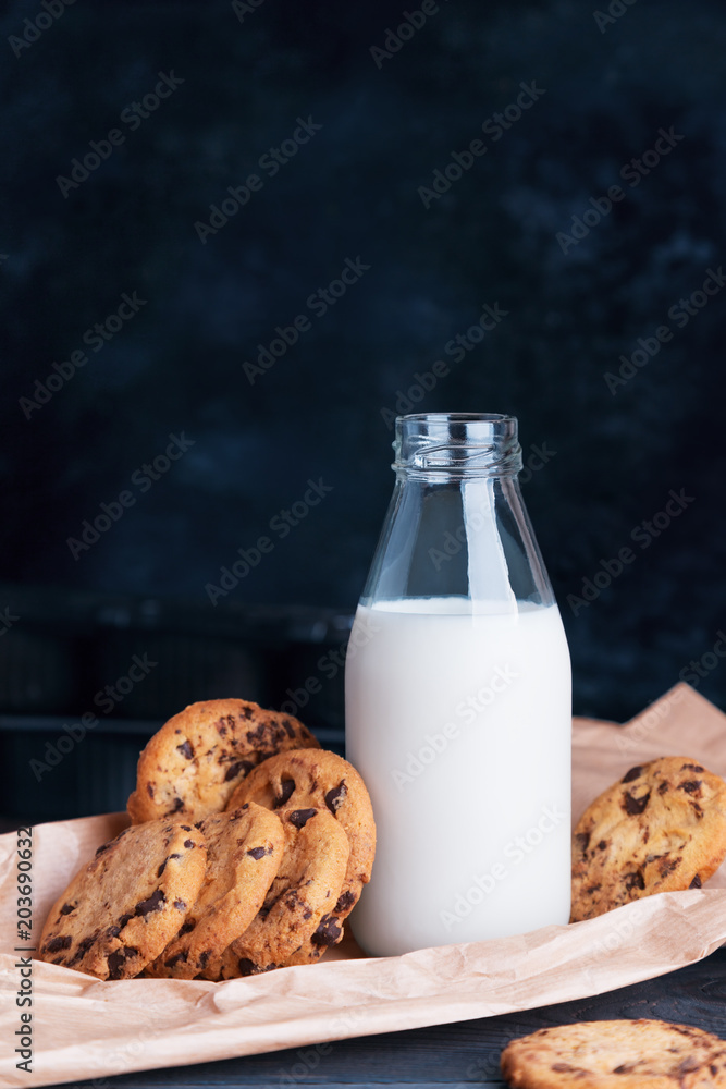 Chocolate chip cookies and milk Chocolate chip cookies and milk