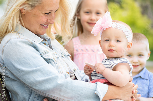 Young Caucasian Mother and ...
