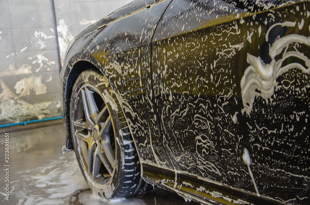 Fototapeta Pianka do mycia samochodu