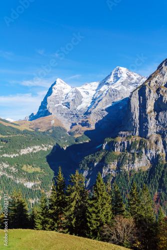 Obraz na płótnie Eiger, Monk and Jungfrau mountains, Bernese Highlands, Switzerland w salonie