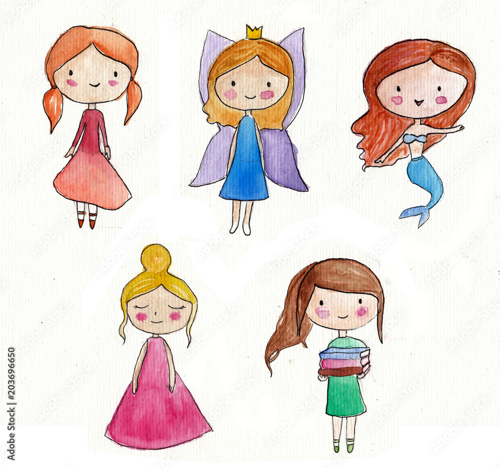 Little girls watercolor set Little girls watercolor set
