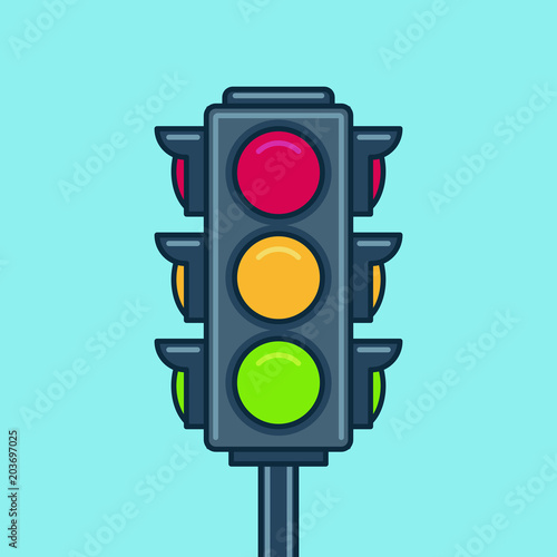 Traffic light icon. Flat style
