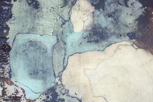 Obraz bliska wyblakłe i brudne niebieskiej farby abstrakcyjny wzór