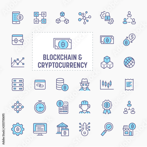 Blockchain & Cryptocurrency Icon Set