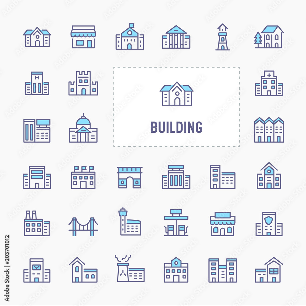 Buildings & Architecture Icon Set