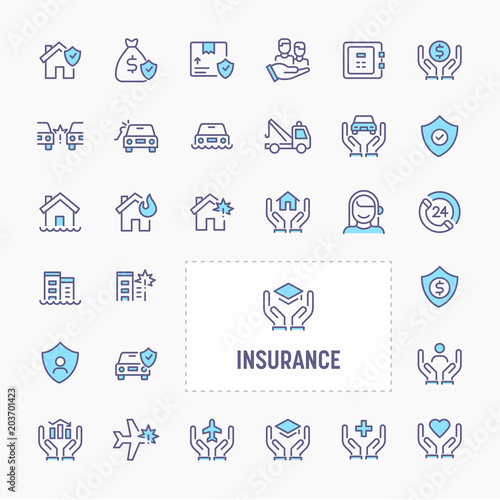 Business & Personal Insurance Icon Set