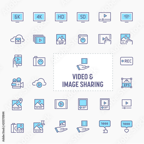 Video & Image Sharing Icon Set