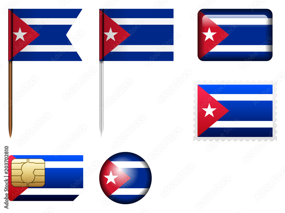 Cuba flag set