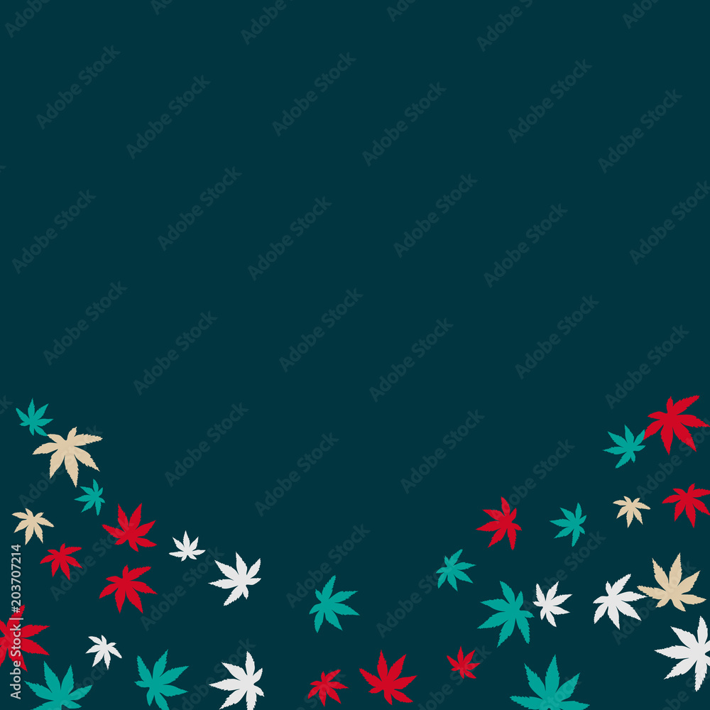 Cute vegetative pattern with simple small leaves for a greeting card or poster. Vector background for spring or summer design Cute vegetative pattern with simple small leaves for a greeting card or poster. Vector background for spring or summer design